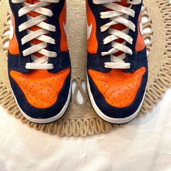 Nike ID Custom Boise Orange/Navy Blue Dunk Hi Sneakers 2011 501997-991 Size 10.5 - Picture 6 of 14
